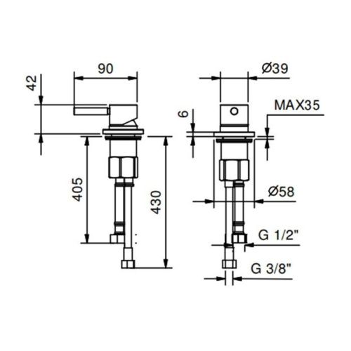 Управление на борт ванны Fantini Nostromo 50 13 E895 - фото 2