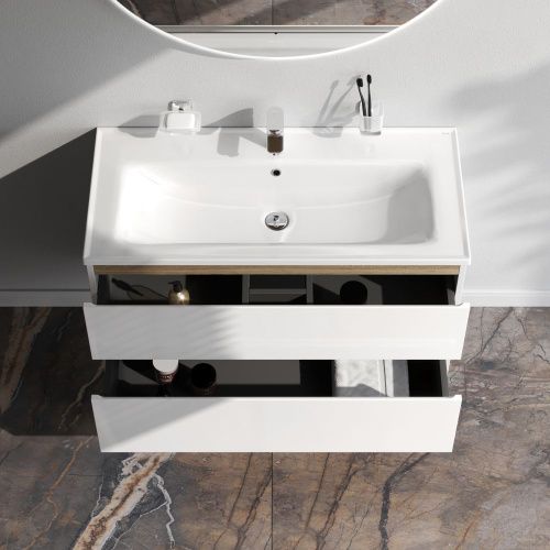 Тумба под раковину Am.Pm X-Joy M85AFHX1002WG 100х40 подвесная цвет белый - фото 3