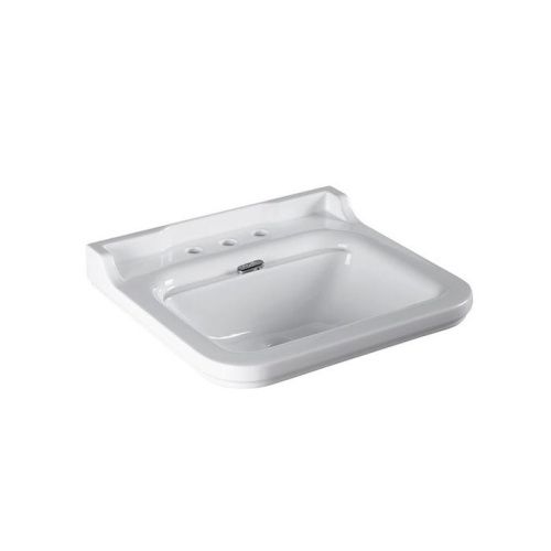 Раковина из сантехнического фарфора Kerasan Waldorf 4140K1bi/cr*3 60х60 подвесная цвет белый/хром 3 отверстия под смеситель