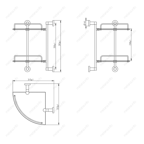 Полка в ванную комнату Melana SY3004 - фото 2