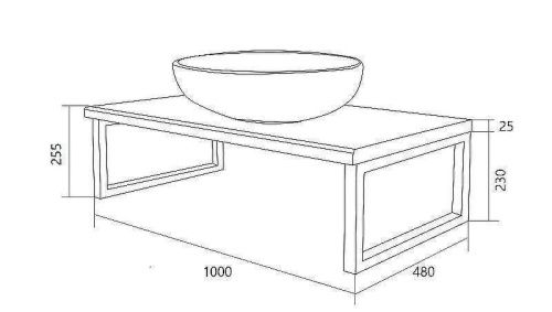 Столешница 1MarKa Grunge Loft У85832 100х50 накладная цвет коричневый - фото 5