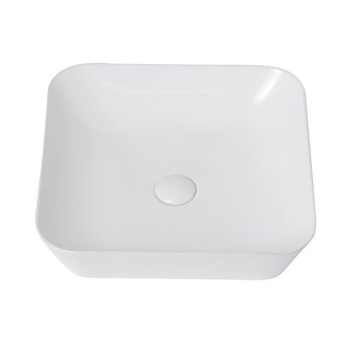 Раковина керамическая Abber RECHTECK AC2205 40х40 накладная цвет белый без отверстий под смеситель - фото 3