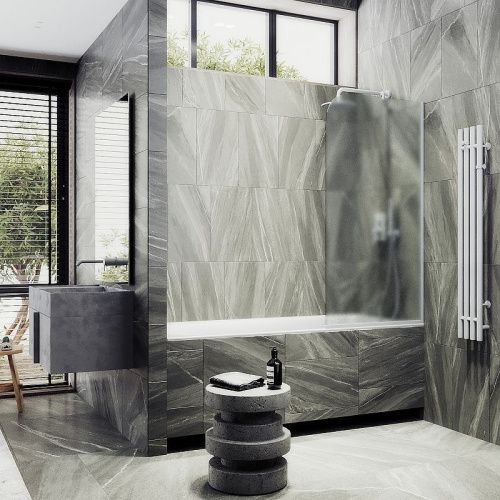 Душевая шторка на ванну Maybah Glass MGV-149-1у 75х140 стекло тонированное профиль белый ориентация универсальная - фото 3