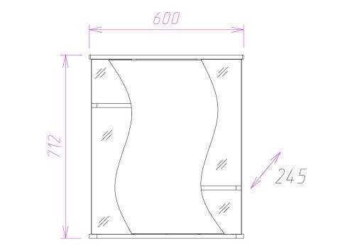 Зеркало-шкаф Onika Лилия 206012 60х70 подвесной цвет белый - фото 2