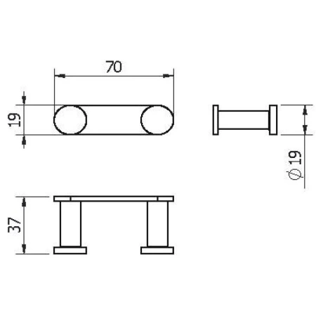 Планка 2 крючка Langberger Accessories 28032A