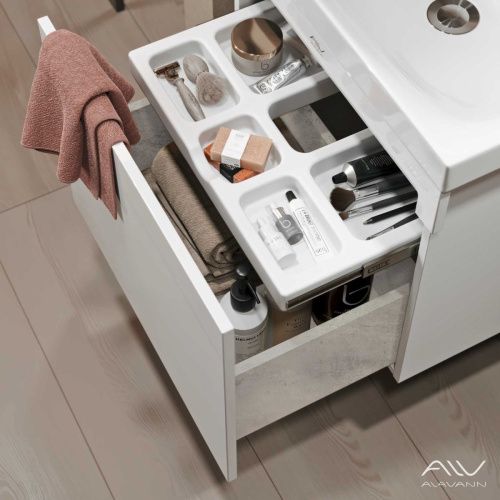 Тумба с раковиной Alavann Cosmetic ALV1035000 60х50 подвесная цвет белый - фото 4