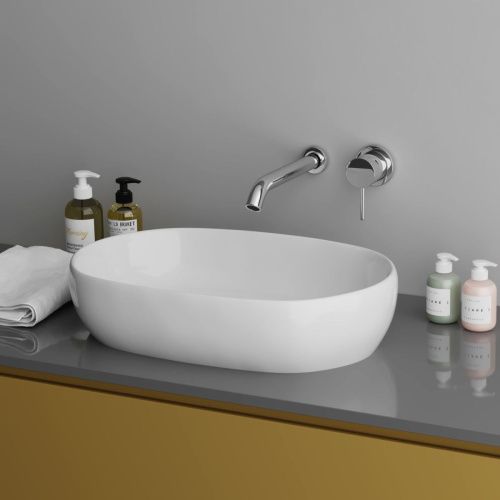 Раковина из сантехнического фаянса Grossman GR-3015 60х40 накладная цвет белый без отверстий под смеситель - фото 3