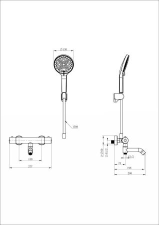 Смеситель для ванны Wonzon & Woghand Inn WW-B2065-A1-BGG настенный серый с термостатом
