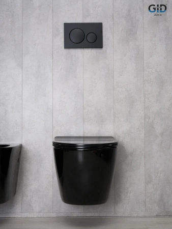 Унитаз подвесной Gid Convexo 62204Y черный с сиденьем микролифт безободковый смыв торнадо