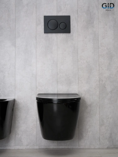 Унитаз подвесной Gid Convexo 62204Y черный с сиденьем микролифт безободковый смыв торнадо - фото 2