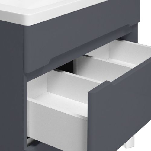 Тумба под раковину Runo Парма 00-00001454 60х40 напольная цвет серый - фото 3