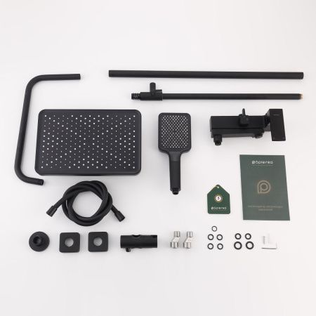 Душевая стойка Splenka S01.24.06 настенная цвет черный