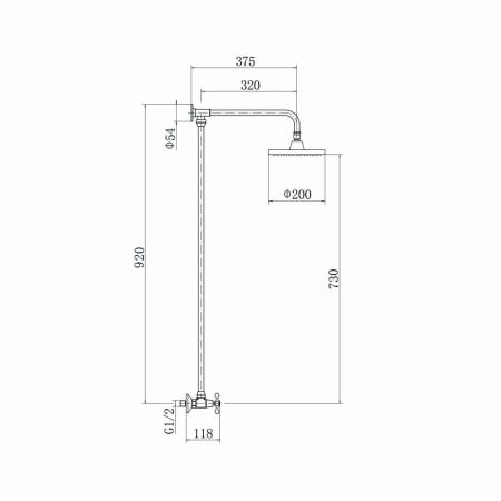 Душевая стойка Fashun A2308 настенная цвет хром