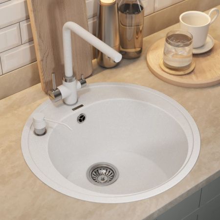 Кухонная мойка Uperwood Quartz Premium UPD-01 3910202100 50х50 цвет белый поверхность матовая