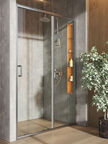 Душевая дверь Orange E02-130TCR 130х190 стекло прозрачное профиль хром - фото 4