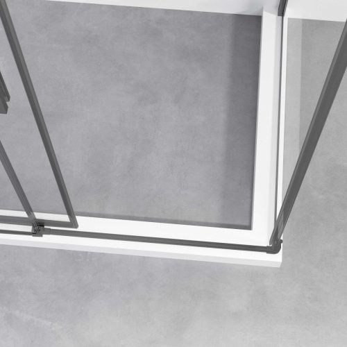 Душевой уголок Vincea Slim-N VSS-4SN9010CLGM 100х90 стекло прозрачное профиль вороненая сталь без поддона - фото 4