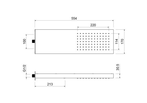 Верхний душ Aquatek AQ2084CR 15х55 хром - фото 3
