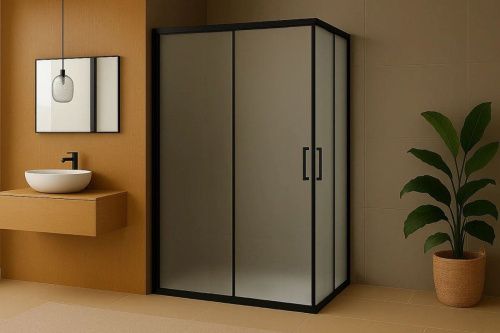 Душевой уголок Royal Bath HPD RB7120HPD-C-BL 120х70 стекло матовое профиль черный без поддона - фото 2