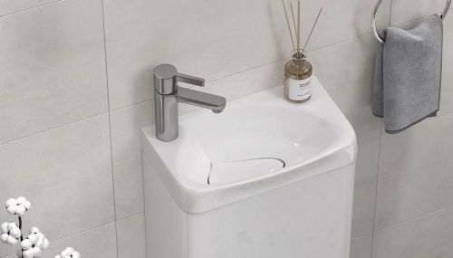 Тумба под раковину Velvex BIO tp.BIO.BIO.MAXI.40.1D белый глянец 40х20 подвесная цвет белый - фото 4