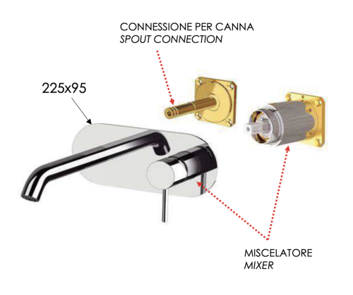 Смеситель для раковины Remer X Style X15KBNO встраиваемый в стену черный - фото 3