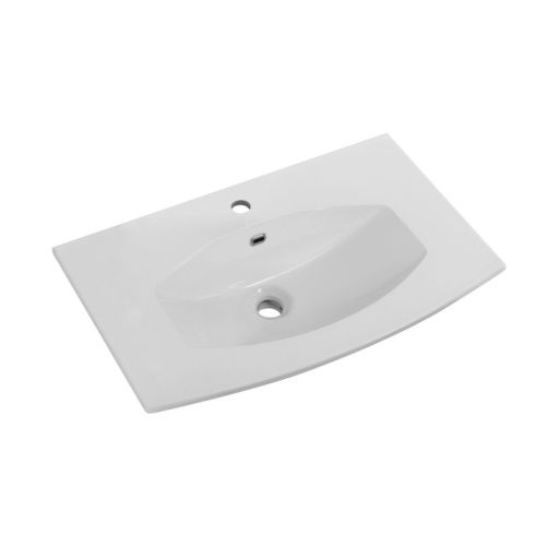 Раковина из искусственного камня Cezares 50193 80х50 подвесная цвет белый 1 отверстие под смеситель - фото 2