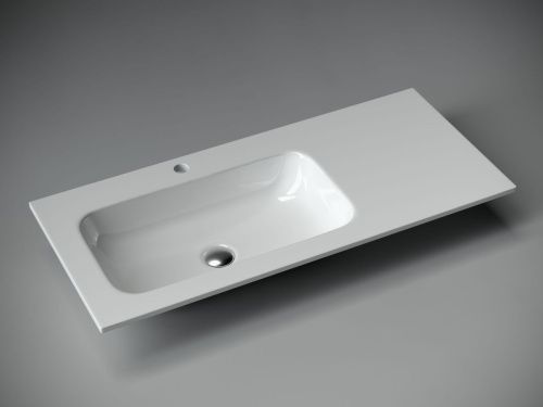 Раковина из сантехнического фарфора Ceramica Nova GRACE CN7014 100х50 накладная цвет белый 1 отверстие под смеситель - фото 2