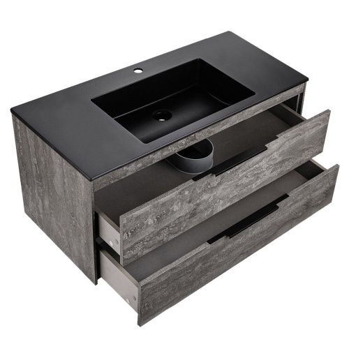 Тумба под раковину Vincea Chiara 2D VMC-2C2100GS 100х50 подвесная цвет серый - фото 3