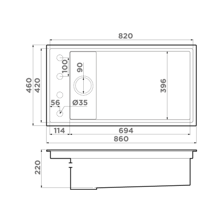 Кухонная мойка Omoikiri Kinaru Pro 86-U/I 4993028 85х45 цвет голубой
