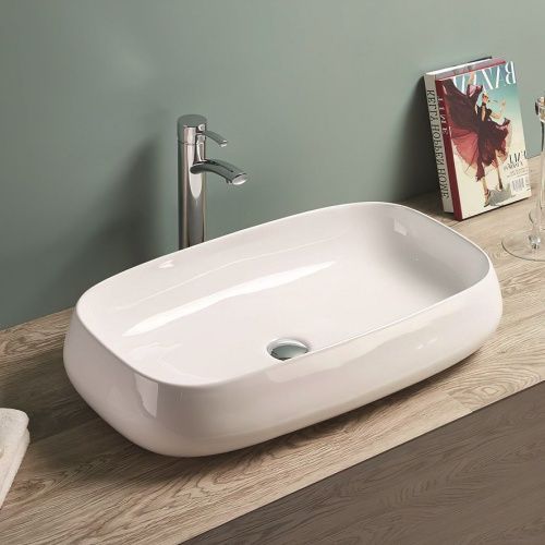 Раковина керамическая Art&Max AM-78101 70х40 накладная цвет белый