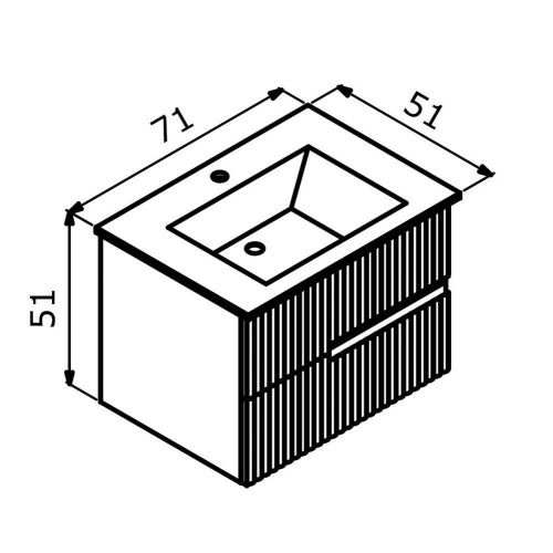 Тумба с раковиной Orka Moonlight 5001496 70х50 подвесная цвет бежевый - фото 5