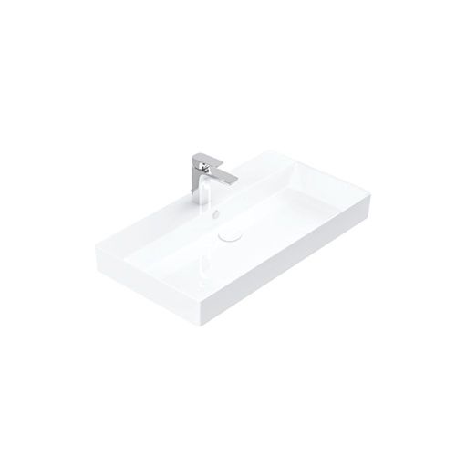 Раковина керамическая Dreja Stance 17085-KL 90х50 подвесная цвет белый 1 отверстие под смеситель - фото 2