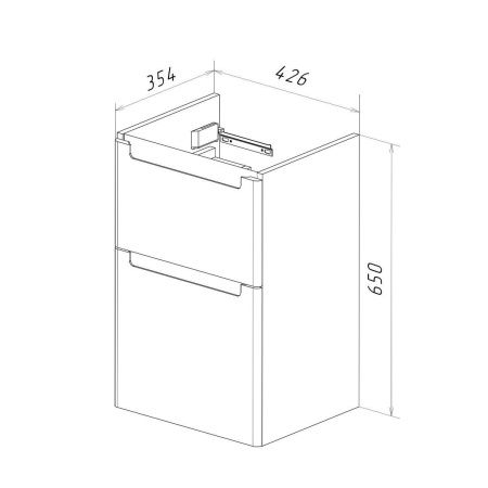 Тумба под раковину LeMark Buno LM04B45T 40х40 напольная цвет белый