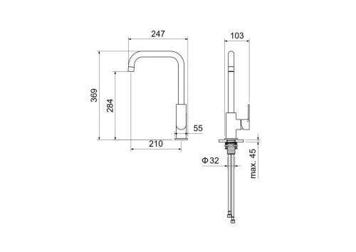 Смеситель для кухни Aquatek ЛИРА AQ1480MB на мойку черный - фото 3