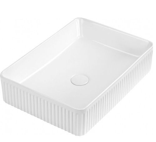 Раковина из сантехнического фарфора Sintesi SIN-LVB-APP-418 50х40 накладная цвет белый без отверстий под смеситель - фото 4