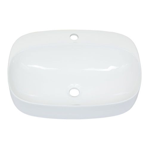 Раковина из сантехнического фарфора Melana 320326-805 60х40 накладная цвет белый 1 отверстие под смеситель - фото 2