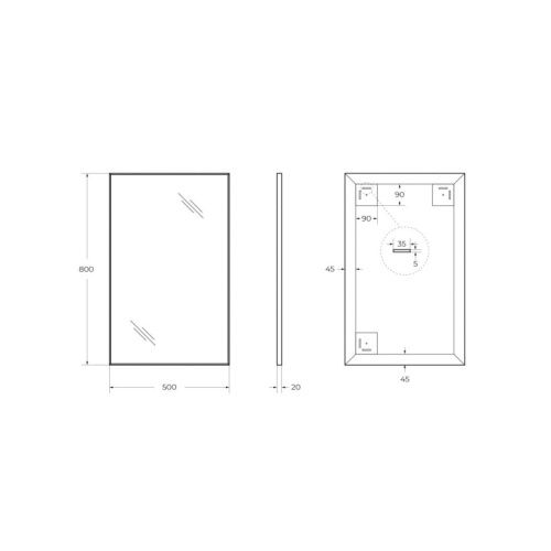 Зеркало BelBagno SPC-AL-500-800 50х80 подвесное - фото 5