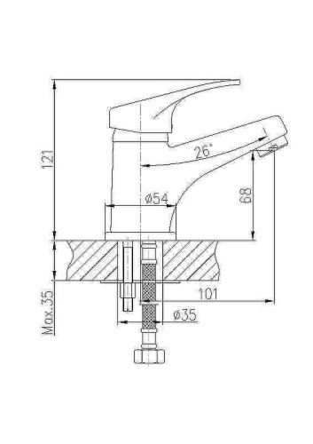 Смеситель Haiba HB13 HB1013 на раковину хром - фото 3