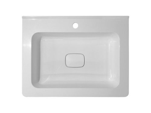 Раковина из искусственного камня Эстет Каре Люкс ФР-00014679 60х50 накладная цвет белый 1 отверстие под смеситель - фото 3