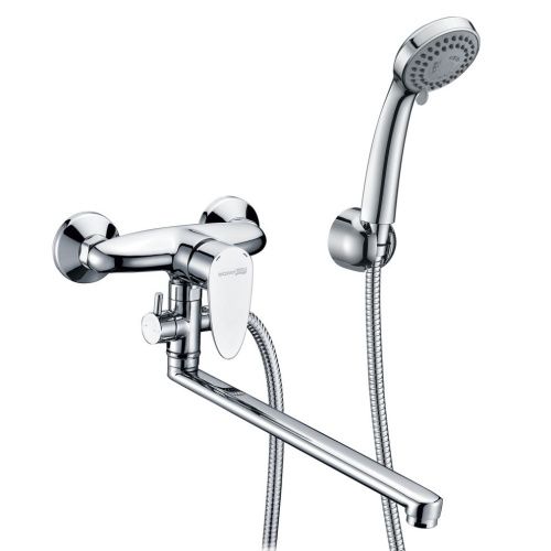 Смеситель для ванны и душа Wasserkraft Leine 3500 3502L настенный хром - фото 4