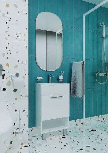 Тумба с раковиной 1MarKa July У85932 50х30 напольная цвет белый - фото 4