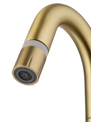 Смеситель Wonzon & Woghand WW-FE01L212-BG на раковину золото - фото 4