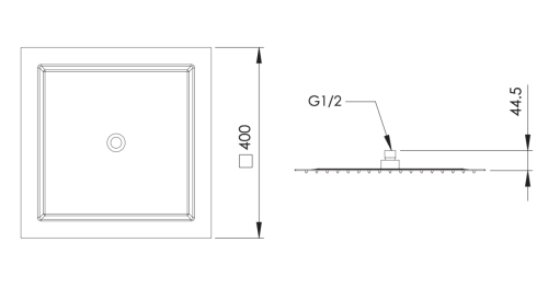 Верхний душ Remer X Style Inox SS357UFS40X 40х40 нержавеющая сталь - фото 2