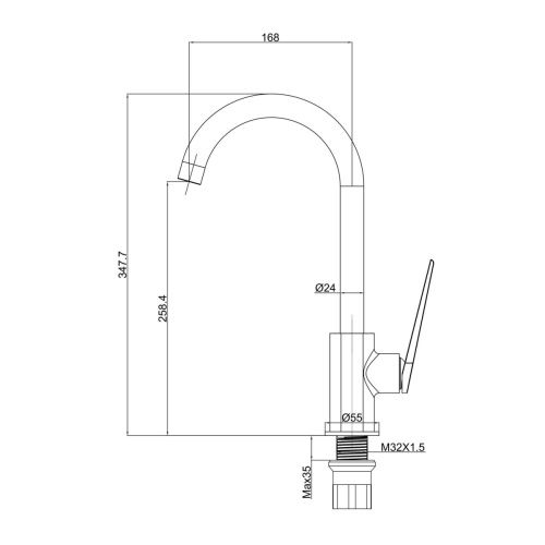 Смеситель для кухни Tokito URAYASU TOK-URA-1013 на мойку хром - фото 4