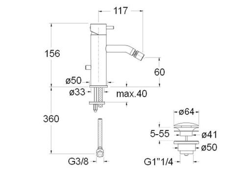 Смеситель Cristina TV32051 на биде хром - фото 2