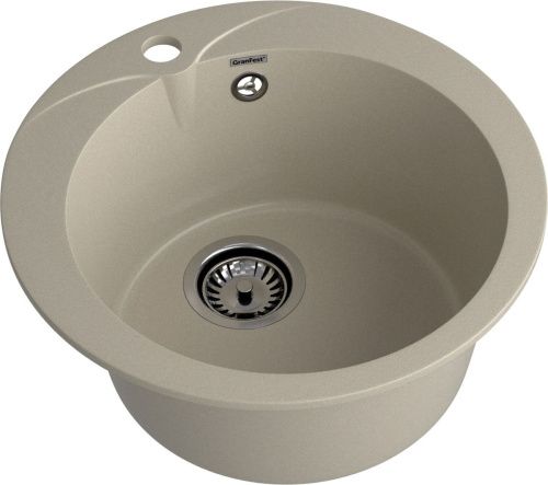 Кухонная мойка Granfest Rondo R-480 топаз 50х50 цвет серый поверхность матовая - фото 2