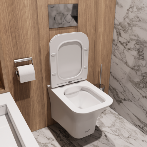 Унитаз подвесной Cerutti SPA CT9242 белый с сиденьем микролифт безободковый каскадный смыв - фото 3