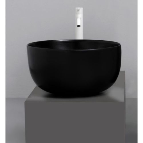 Раковина керамическая White Ceramic Dome W030705 40х40 накладная цвет черный - фото 2