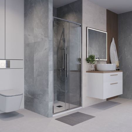 Душевая дверь Niagara Nova NG-64-9A 90х195 стекло прозрачное профиль хром