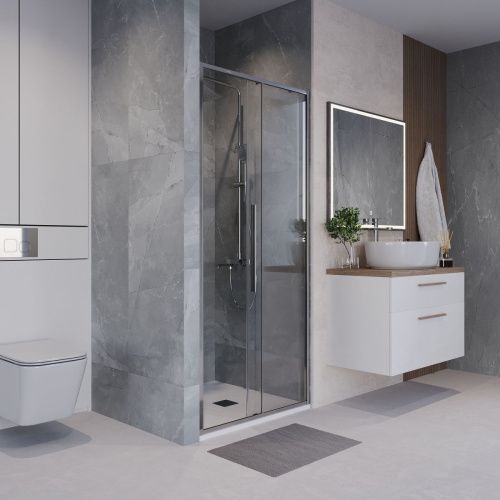 Душевая дверь Niagara Nova NG-64-10A 100х195 стекло прозрачное профиль хром - фото 5