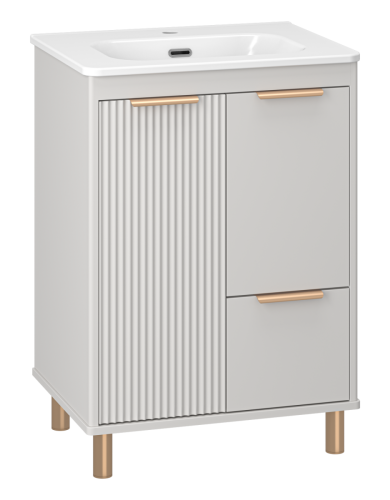 Тумба под раковину Brevita Risacca RIS-06060-0342Я 60х50 напольная цвет серый - фото 5